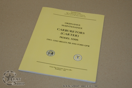 Vergaser Service Buch Willys MB Carter 539S (reprint 1952)