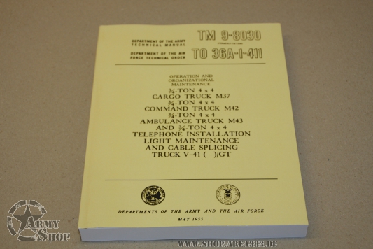 TM 9-8030 M37 3/4 Ton Dodge US Army Manual 466 Seiten Englisch