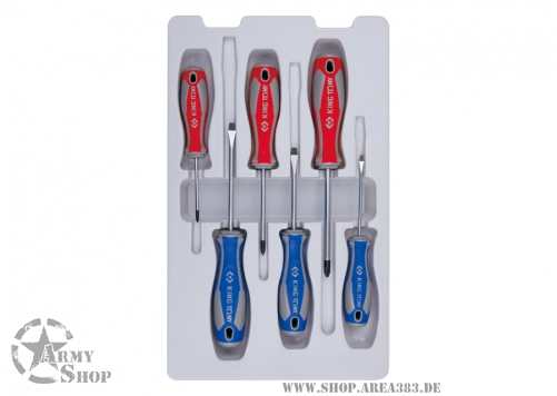 Schlitz- und PHILLIPS®-Schraubendreher-Satz - 6 tlg. King Tony