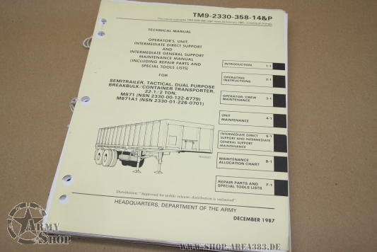 TM 9-2330-358-14&P Org/DS/GS Maintenance  Semitrailer M871