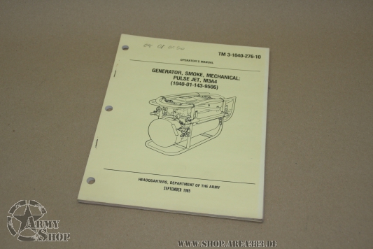 TM-3-1040-276-10 Generator, Smoke, Mechanical: Pulse Jet