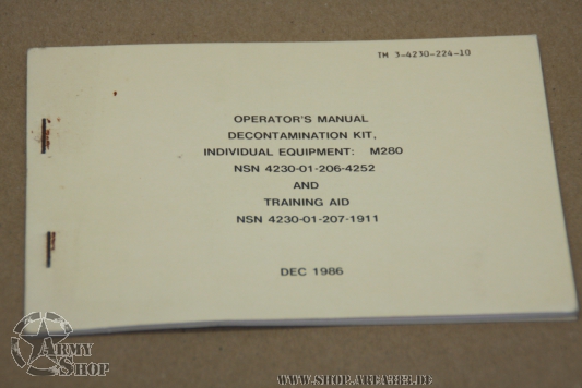 TM 3-4230-224-10 MANUAL DECONTAMINATION KIT,