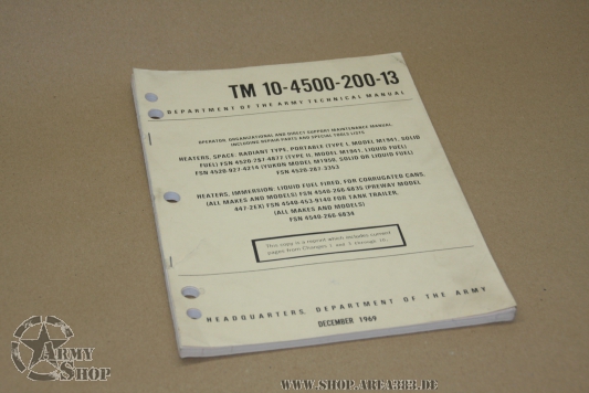 TM 10-4500-200-13  Army Heater Vietnam 1969