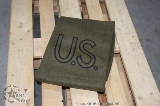 Wolldecke Olive Aufruck U.S 170 x 230cm (80% wolle) REPRO