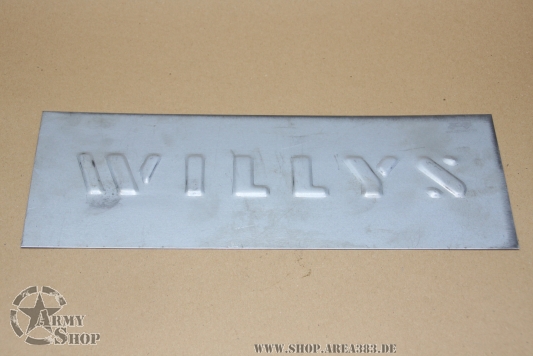 Schriftzug WILLYS Heckblech , WILLYS Script