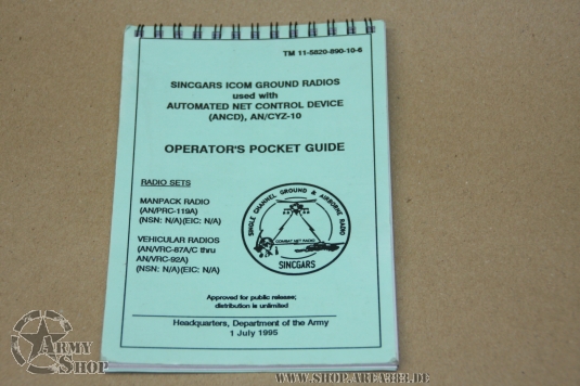 POCKET GUIDE. TM 11-5820-890-10-6, SINCGARS ICOM GROUND RADIOS