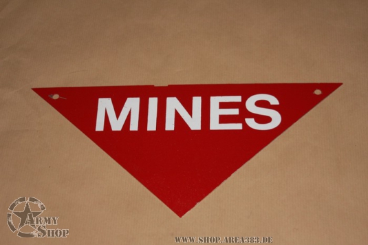 Original US ARMY Blechschild MINES Vietnam 10/66