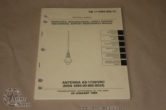 US ARMY Anleitung Antenne HMMWV , Jeep