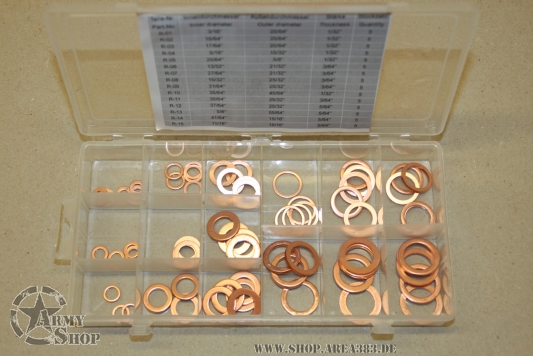 ZOLL Kupferdichtringe 75 tlg.  Zollmaße