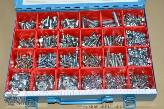 Schraubensortiment 800 Teile UNC verzinkt  8.8  Grade 5