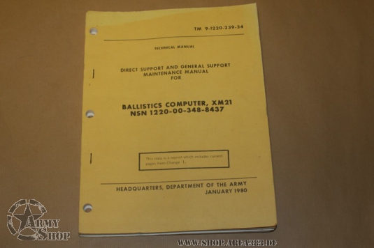 TM 9-1220-239-34 Ballistics Computer XM 21