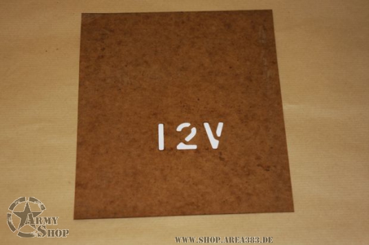 Schriftschablone 12 V 1 Inch