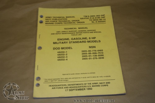 Manual TM 9-2805-262-24P Engine Gasoline 6 HP