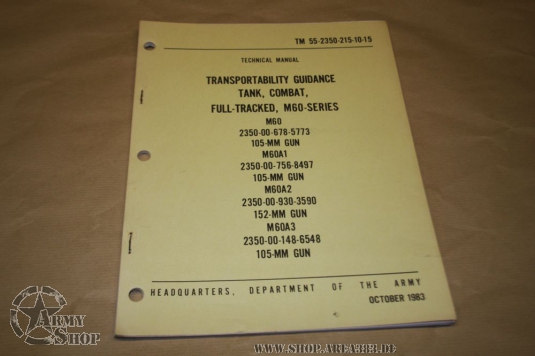 Manual TM 55-2350-215-10-15 Verladung M60 Panzer