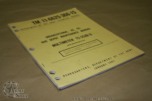 TM 11-6625-366-15 Manual Multimeter TS-352B/U