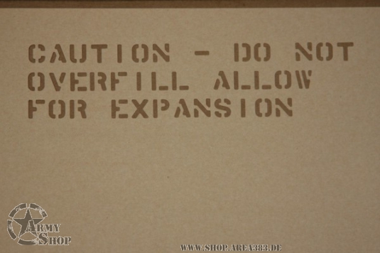 Schriftschablone Caution Overfill 1/2 Inch