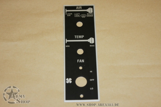 Hinweisschild Heizung Lüftung HMMWV