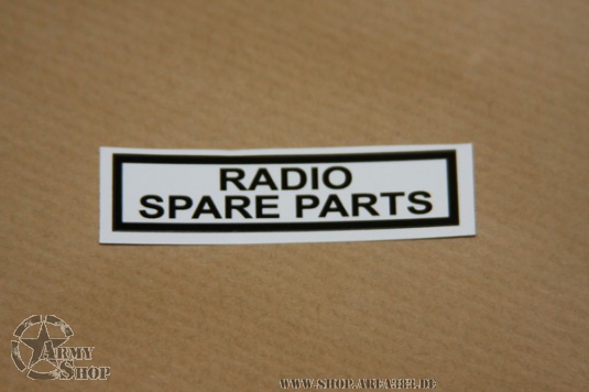 Aufkleber RADIO SPARE PARTS