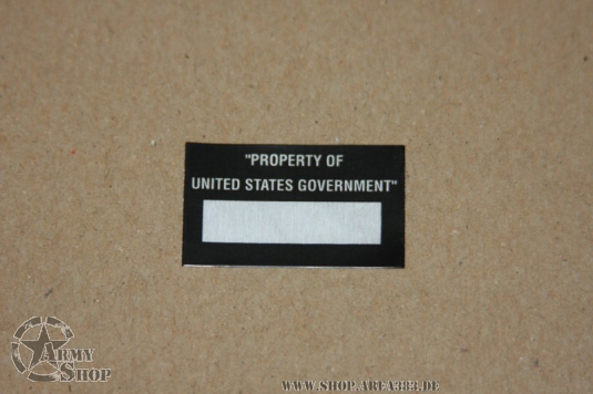 Aufkleber Property of United States Government