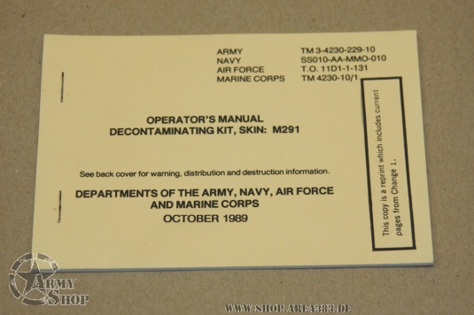 TM 3-4230-229-10  DECONTAMINATING KIT, SKIN: M291