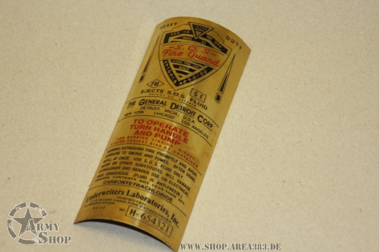 Plate FIRE EXTINGUSHER FIRE GUARD TYPE