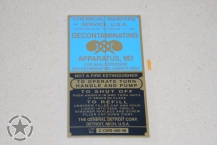 Aufkleber DECONTAMINATING APPARATUS M2