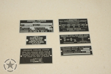Data Plate Set Dodge Command Car WC 56 ohne Winde