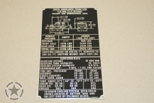 Data Plate Ford Mutt M718A1 Weight and Dimensional DATA