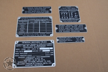 Data Plate Set GMC CCKW 352  ( 6 Stück) ohne Winde
