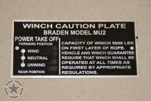 Data Plate Seilwinde Dodge WC
