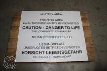Kunststoffschild Military Area