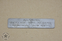 Hinweisschild Combat Felge
