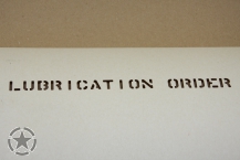 Schriftschablone  LUBRICATION ORDER 1/2 INCH