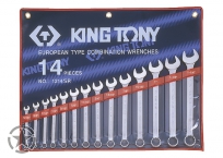 Zoll Kombischlüssel-Set - 14 tlg.  (King Tony Tools)