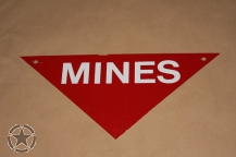 Original US ARMY Blechschild MINES Vietnam 10/66