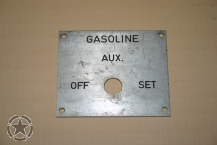 Data Plate Gasoline Aux 61mmx51mm loch =9,5mm
