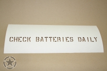 Schriftschablone Check Batteries Daily 1