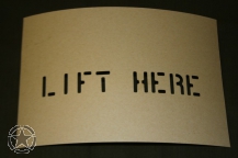 Schriftschablone LIFT HERE 1