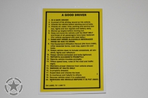 Aufkleber für Militärfahrzeuge A Good Driver (1973)