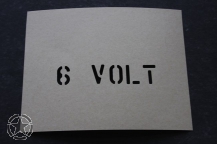 Schriftschablone 6 Volt 1 Inch