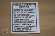 Aufkleber Brake in Service