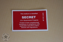 US Army Aufkleber SECRET