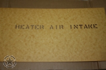 Schriftschablone  HEATER AIR INTAKE 1/2 Zoll