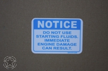 Aufkleber DECAL DO NOT USE STARTING FLUIDS EX ARMY CHEVYS