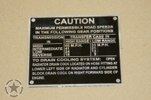 Plate Caution Willys