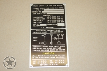 Data Plate Ford Mutt M151 A1