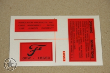 Aufkleber Ölfilter Purolator (Ford)